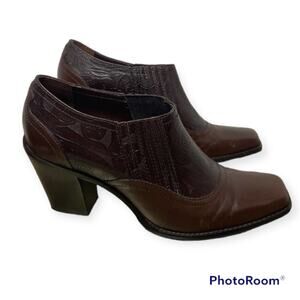 ANTONIO MELANI Brown Leather Booties Size 9